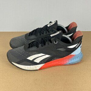 Reebok Crossfit Nano X Athletic Training Shoes Mens 10.5 Black Red Blue Low Top